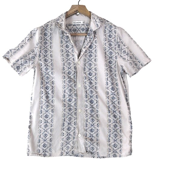 Abercrombie Kids 11/12 Button Shirt Surf Coastal Summer Retro Camp Shirt - Picture 1 of 7